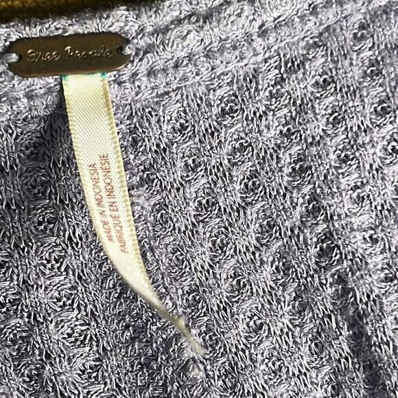 FREE PEOPLE ANTHROPOLOGIE THERMAL LILAC SCOOP NECK LONG SLEEVE TOP SIZE S - Picture 3 of 6